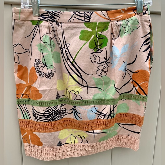 Vintage Original MISSONI Peach Floral Cotton Skirt Sz 42/6 - Picture 3 of 5
